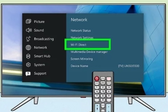 Ilustrasi cara menghubungkan Wifi ke TV