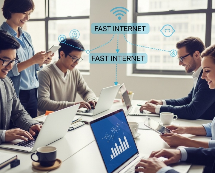 Ilustrasi internet cepat untuk bisnis dari LJN
